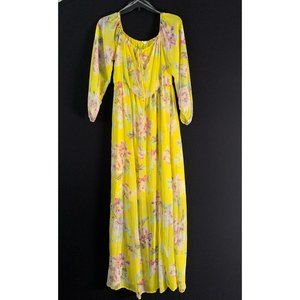 pinkblush yellow floral medium size maternity dress